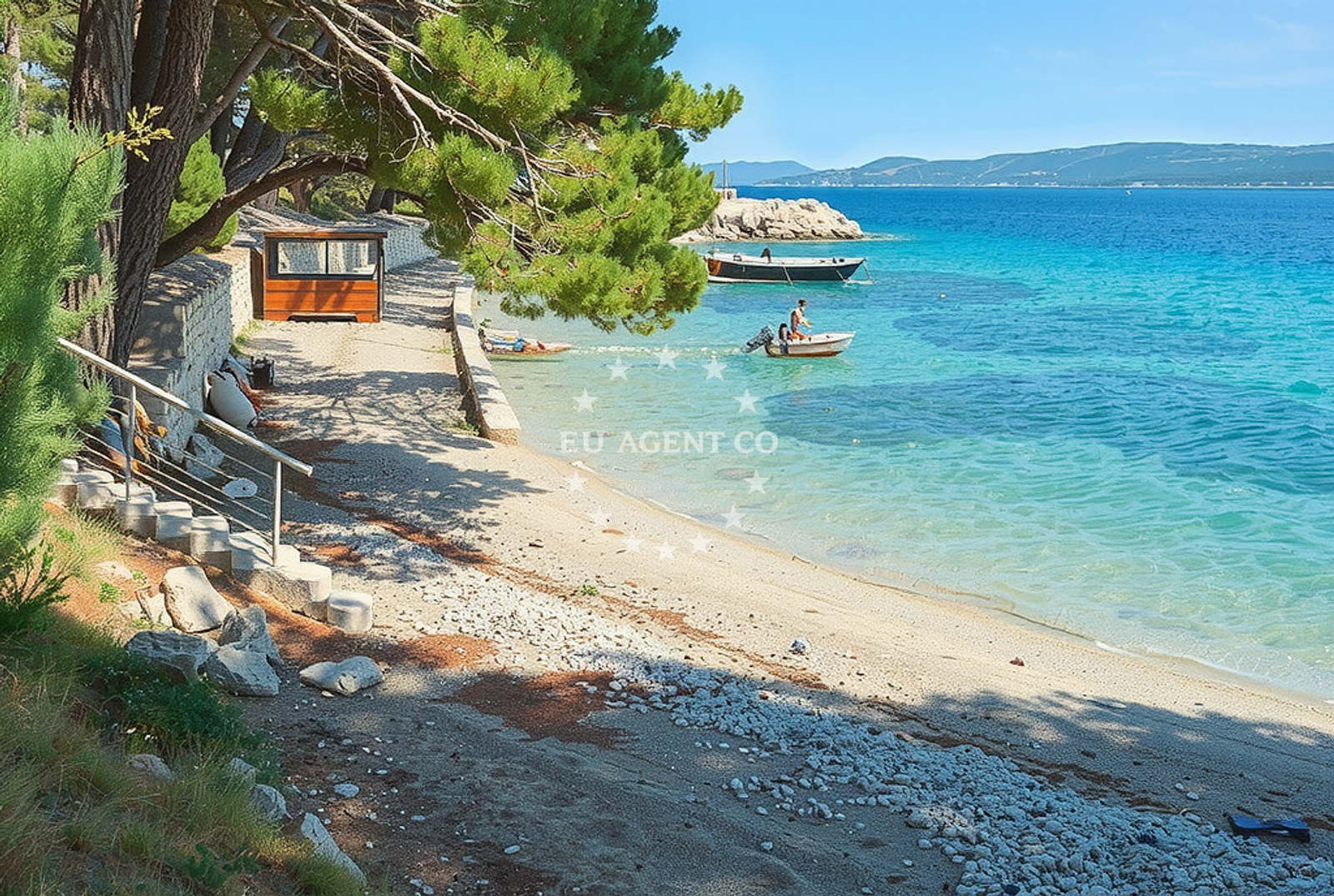 Sea and coastal view of Ruskamen istok, Lokva Rogoznica Beach in Ruskamen istok