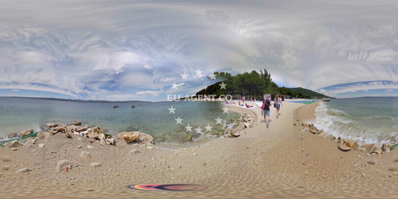 Sea and coastal view of Ruza beach in 1 Hrvatskih Domobrana, Bol