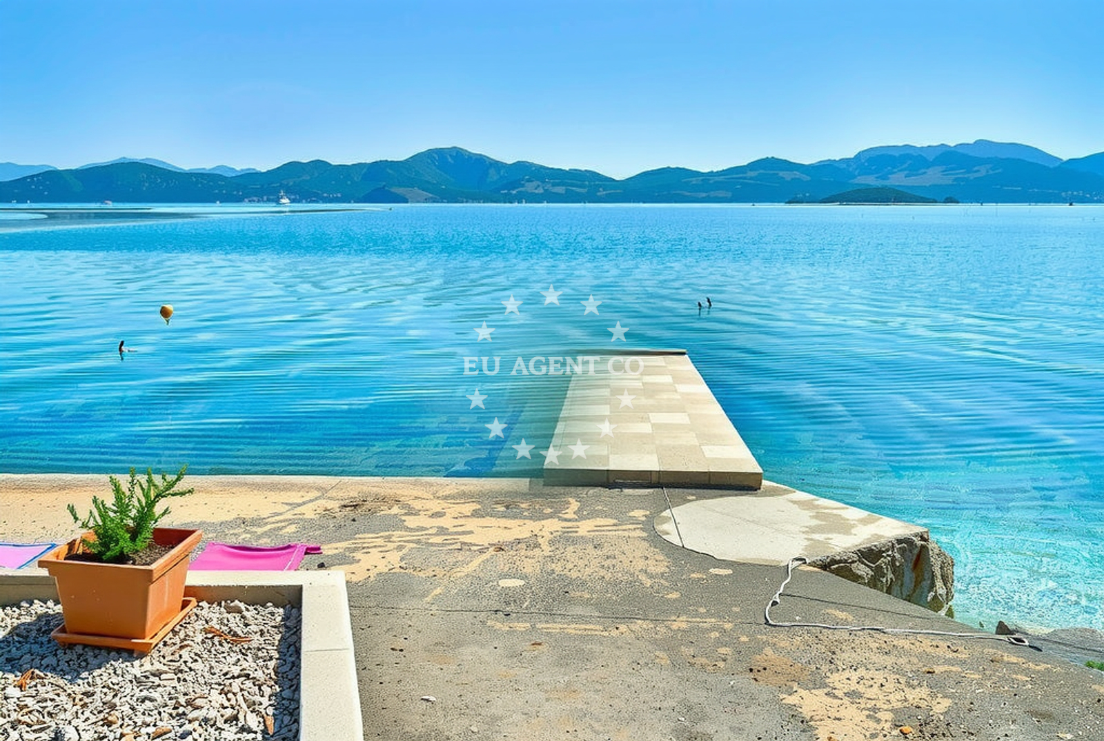 Sea and coastal view of Ruža vjetrova, Drače Beach in Ruža vjetrova