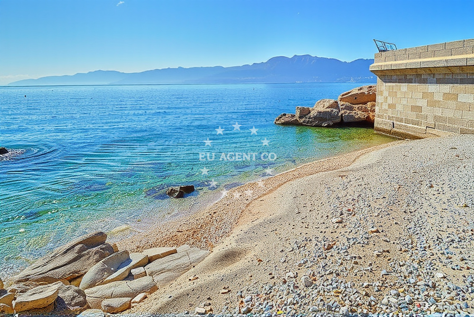 Shoreline and swimming area at Ružićevo, Rijeka Beach in Ružićevo