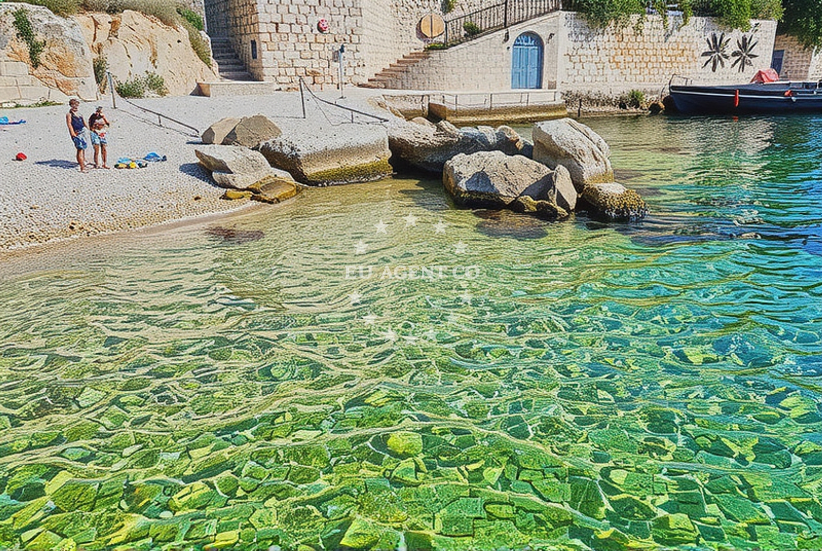 Sea and coastal view of Ružićevo, Rijeka Beach in Ružićevo
