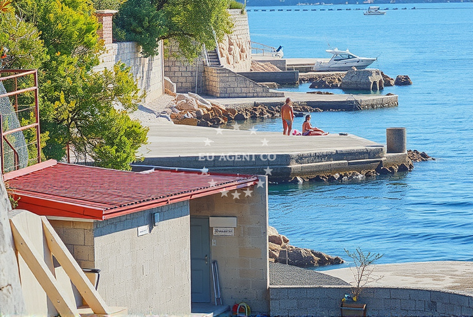 Beach facilities and surroundings at Ružićevo, Rijeka Beach in Ružićevo