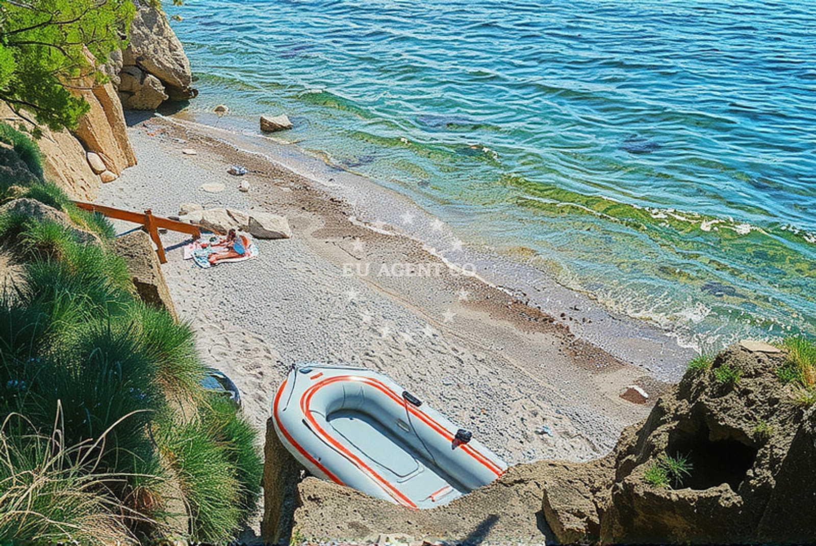 Shoreline and swimming area at S zavoj zapad, Rijeka Beach in S zavoj zapad