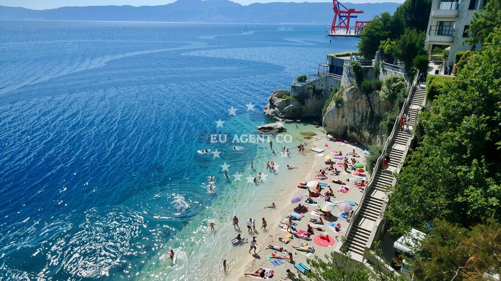 Overview of Sablicevo beach in Šetalište XIII divizije 54,3.kat br.14, Rijeka