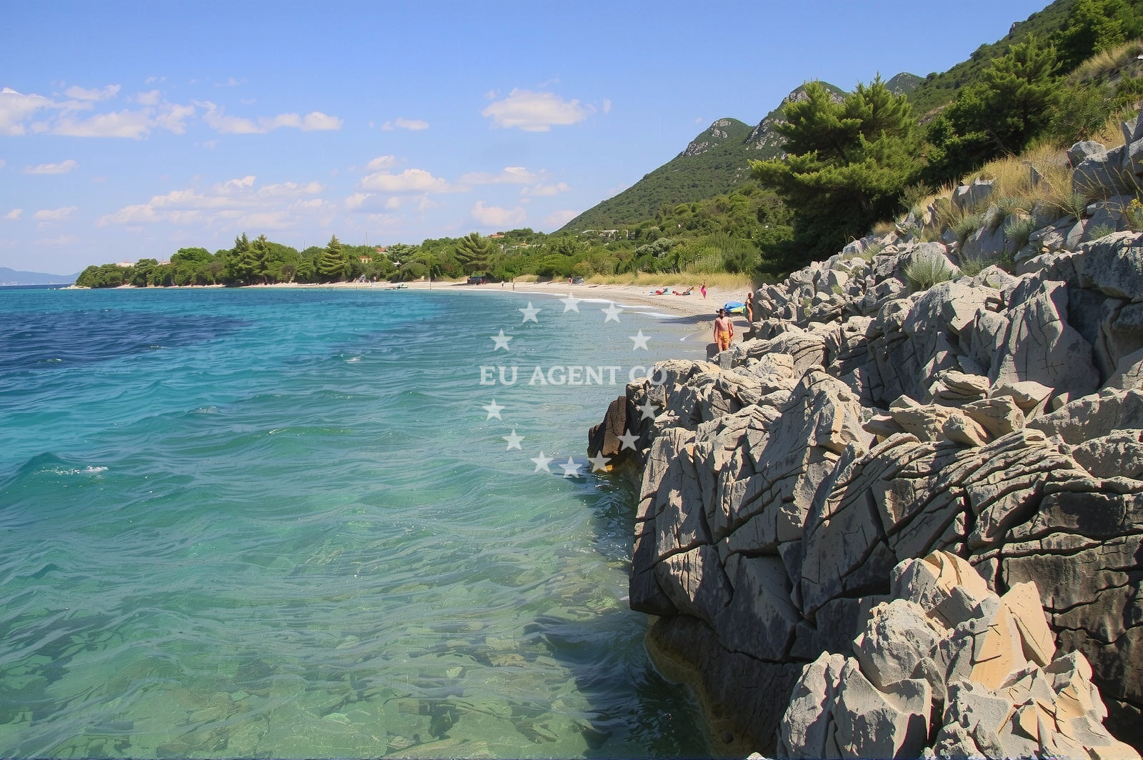 Shoreline and swimming area at Salpa beach in Stankovići 26, Orebić
