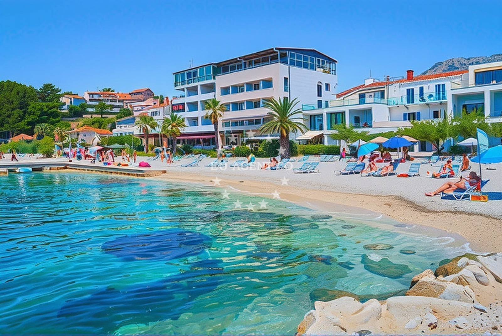 Shoreline and swimming area at San Antonio, Podstrana - Miljevac Beach in San Antonio
