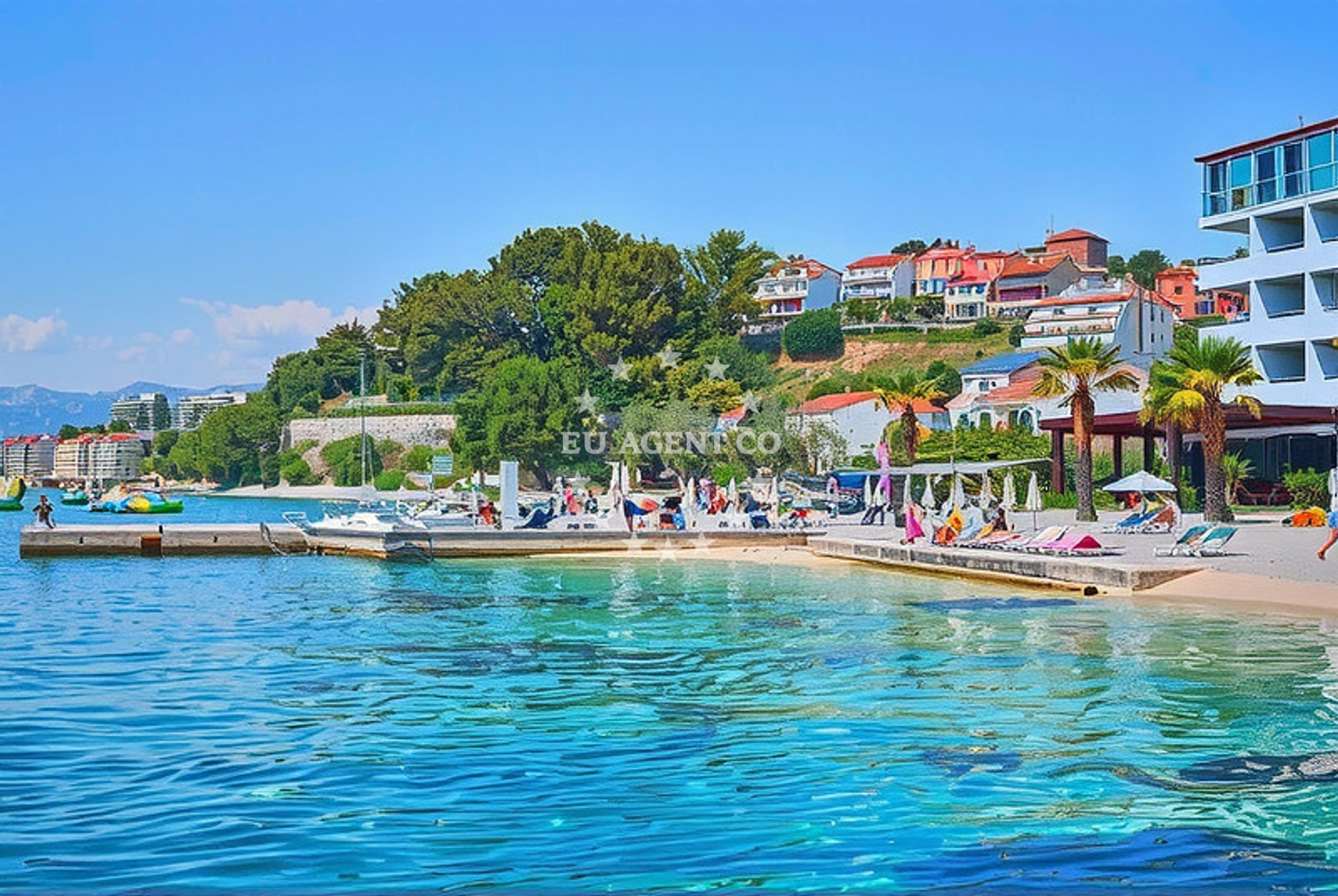 Sea and coastal view of San Antonio, Podstrana - Miljevac Beach in San Antonio