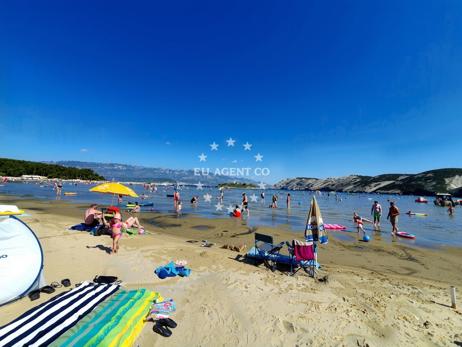 Sea and coastal view of San Marino beach in Lopar, Lopar