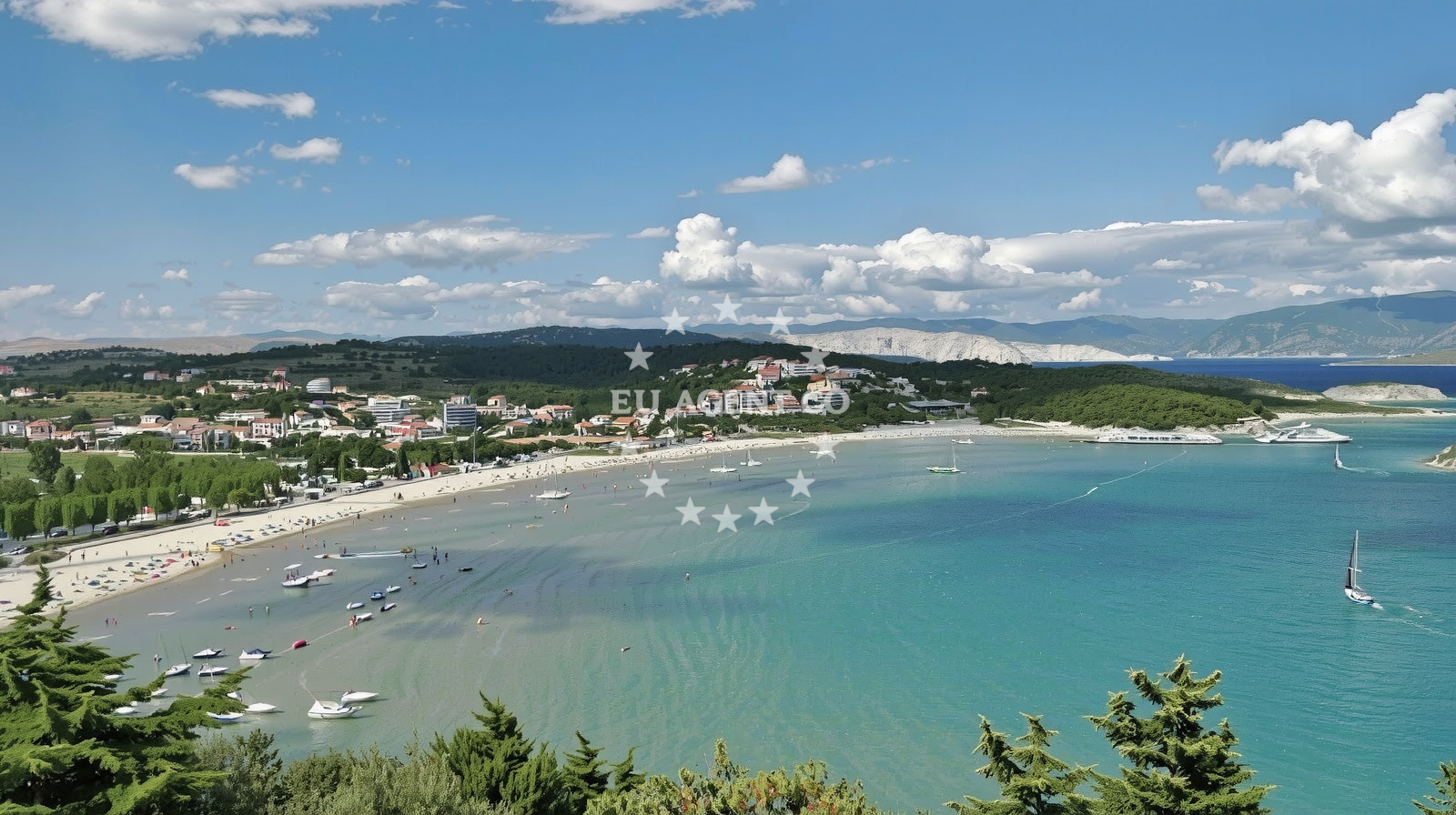 Beach facilities and surroundings at San Marino beach in Lopar, Lopar