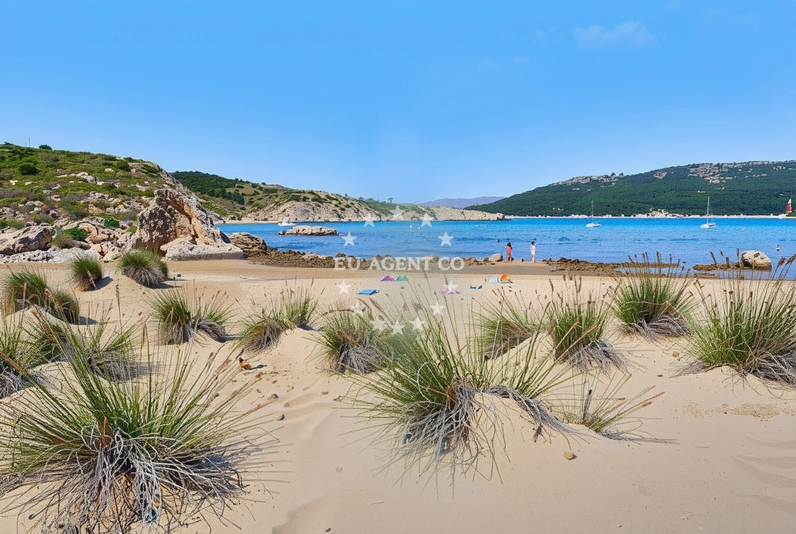 Sea and coastal view of Saramić 1, Lopar (Rab) Beach in Saramić 1