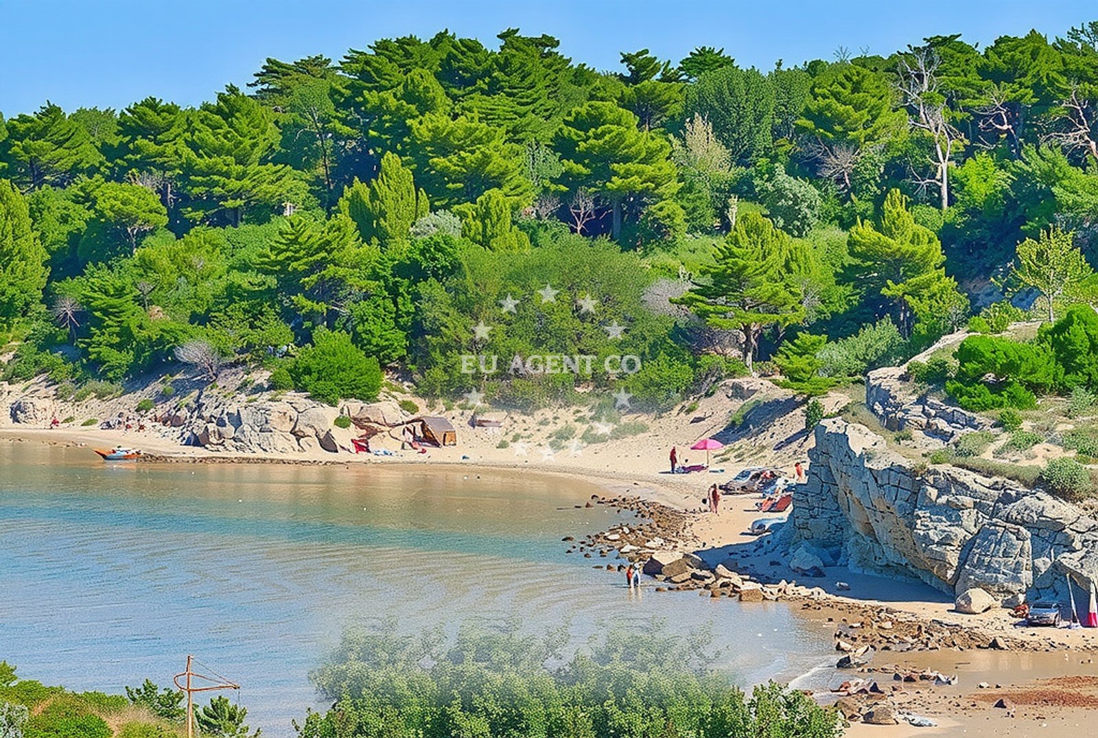 Shoreline and swimming area at Saramić 2, Lopar (Rab) Beach in Saramić 2