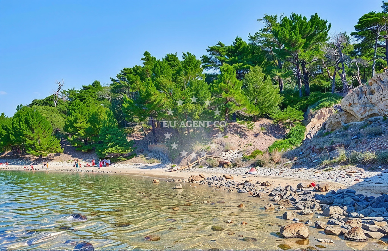 Sea and coastal view of Saramić 4, Lopar (Rab) Beach in Saramić 4