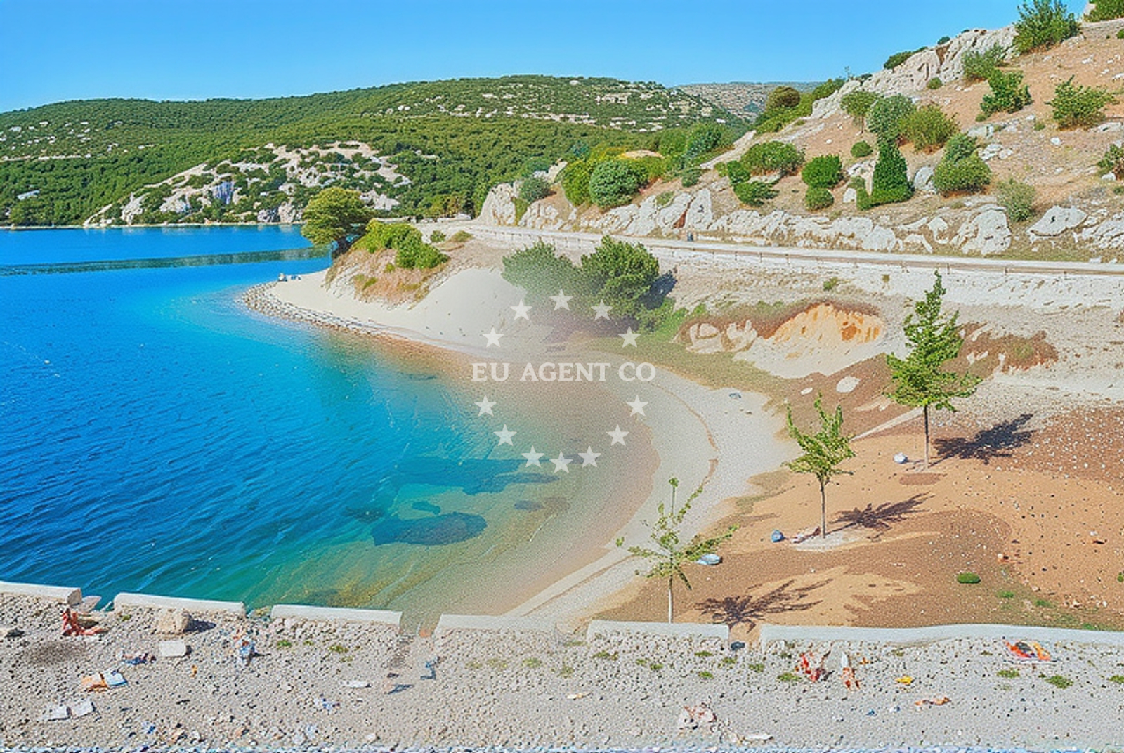 Shoreline and swimming area at Šarina draga zapad, Zaton (Šibenik) Beach in Šarina draga zapad