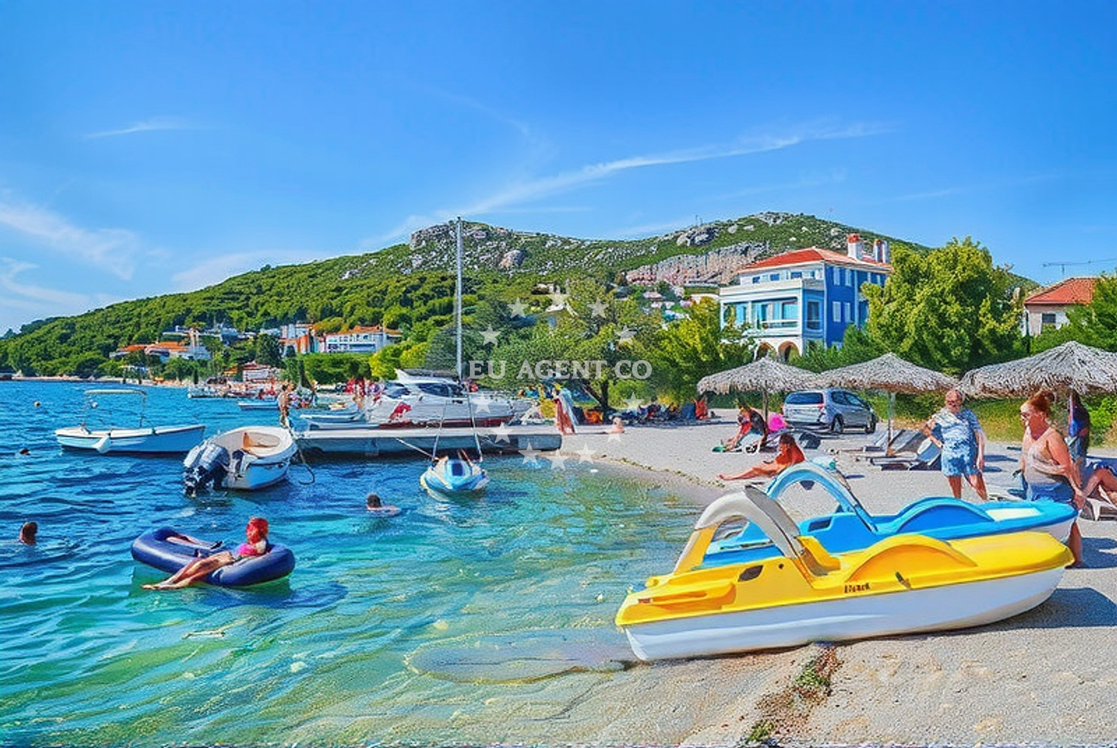 Shoreline and swimming area at Šašina sjever, Seget Vranjica Beach in Šašina sjever