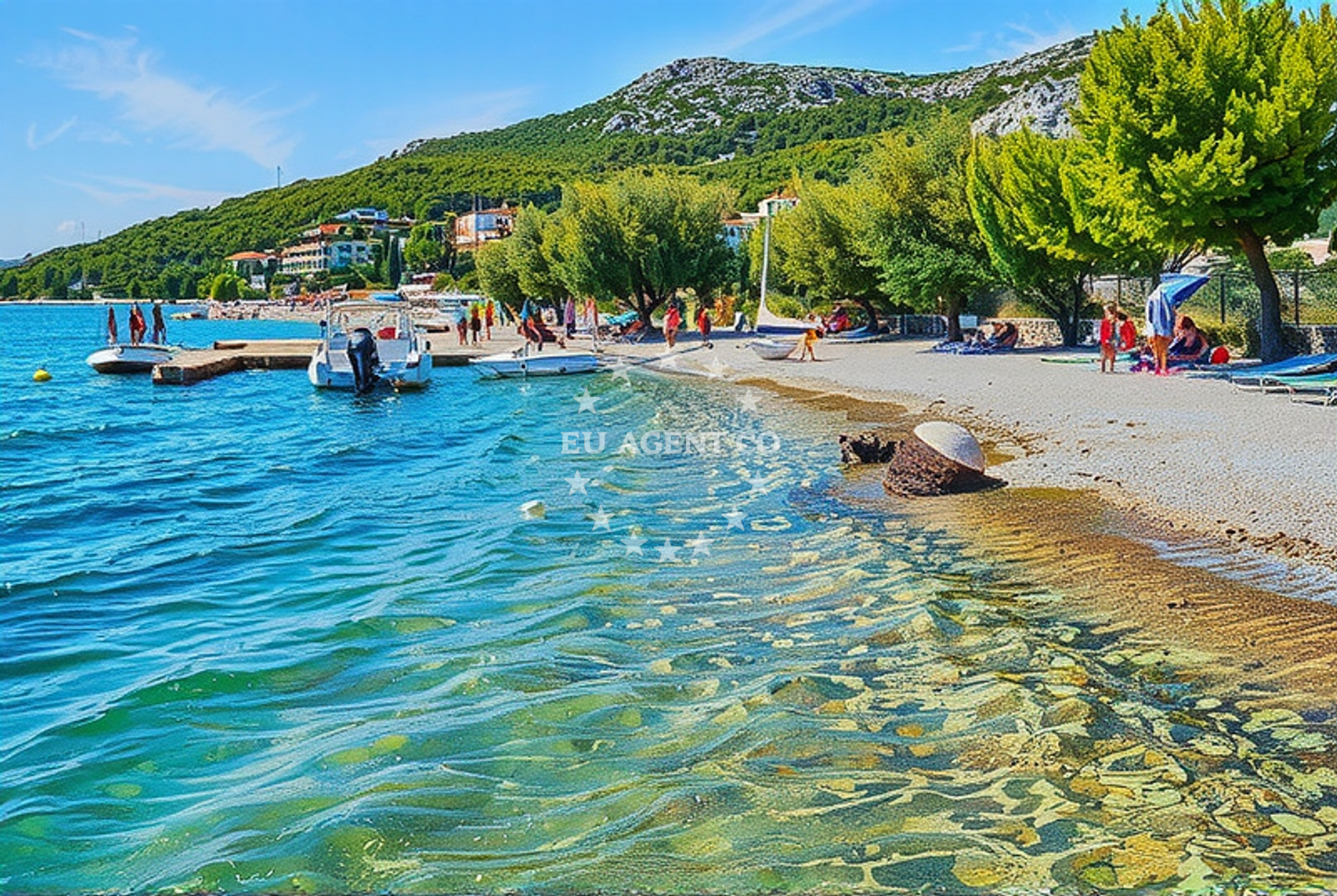 Sea and coastal view of Šašina sjever, Seget Vranjica Beach in Šašina sjever