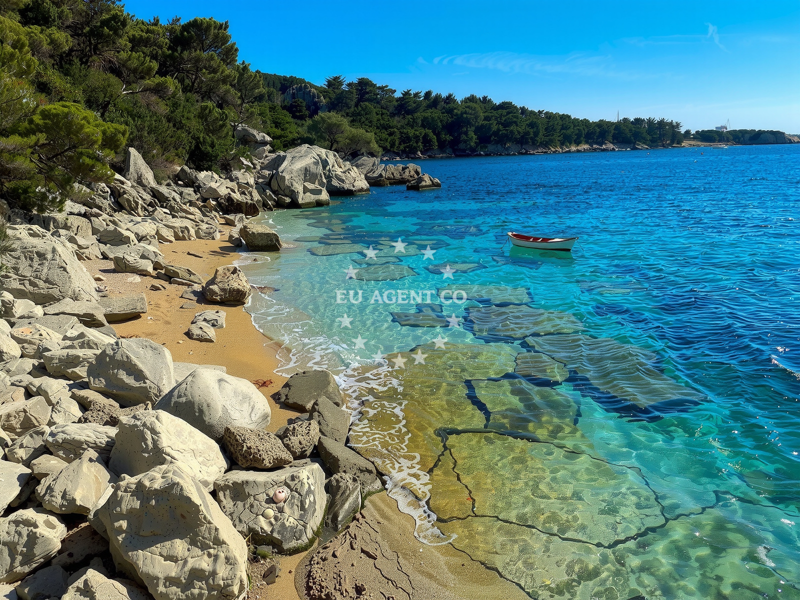 Sea and coastal view of Secret Beach Zuljana in , Žuljana