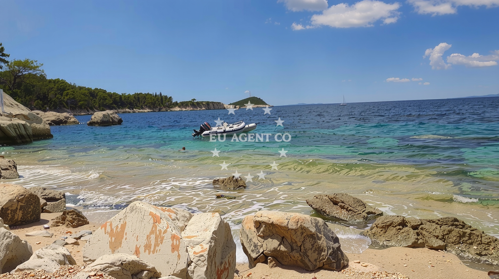 Beach facilities and surroundings at Secret Beach Zuljana in , Žuljana