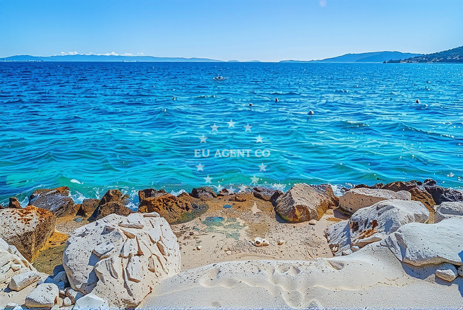 Sea and coastal view of Sedlo, Seget Vranjica Beach in Sedlo