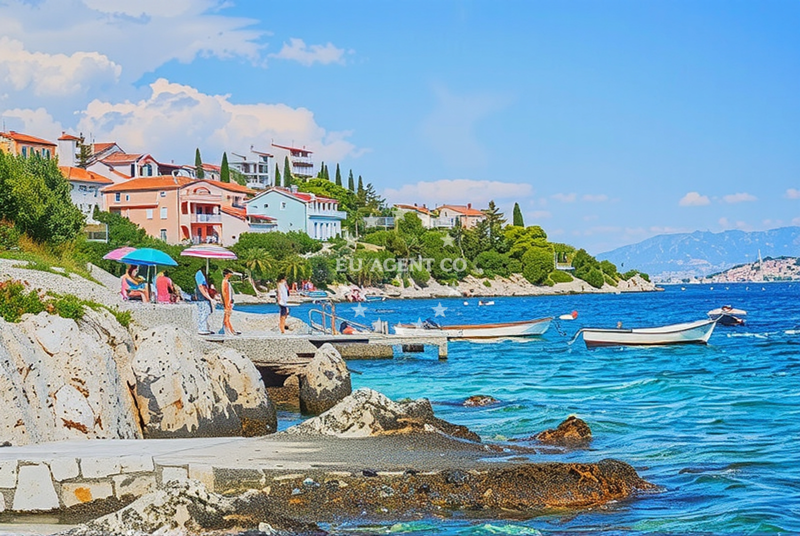 Beach facilities and surroundings at Sedlo, Seget Vranjica Beach in Sedlo