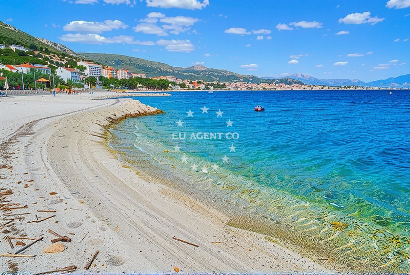 Sea and coastal view of Seget Donji, Seget Donji Beach in Seget Donji