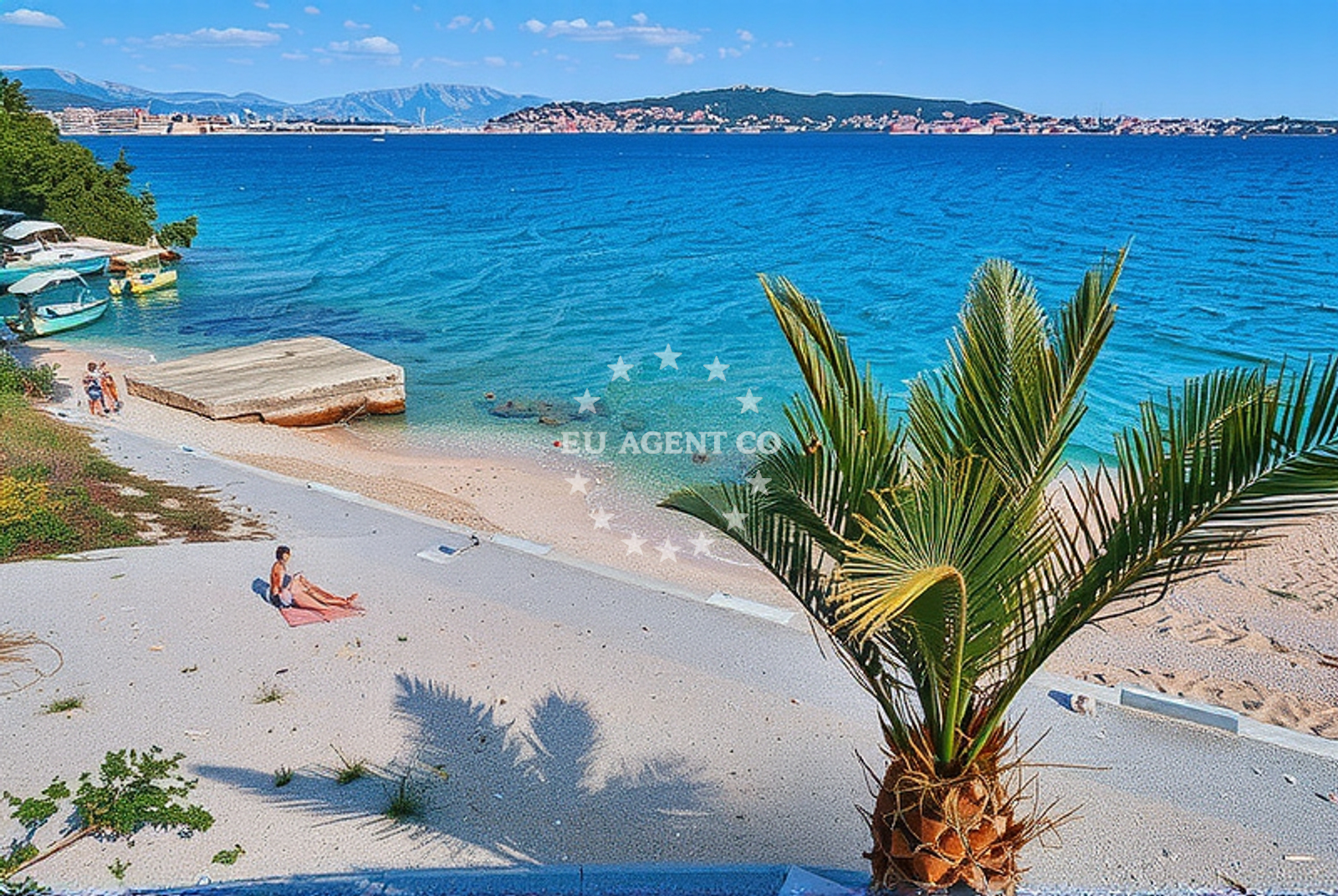 Beach facilities and surroundings at Seget Donji, Seget Donji Beach in Seget Donji