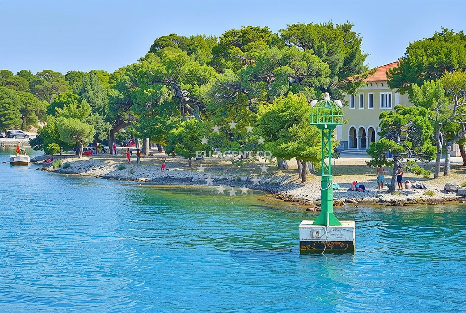 Shoreline and swimming area at Šenišna, Šibenik Beach in Šenišna
