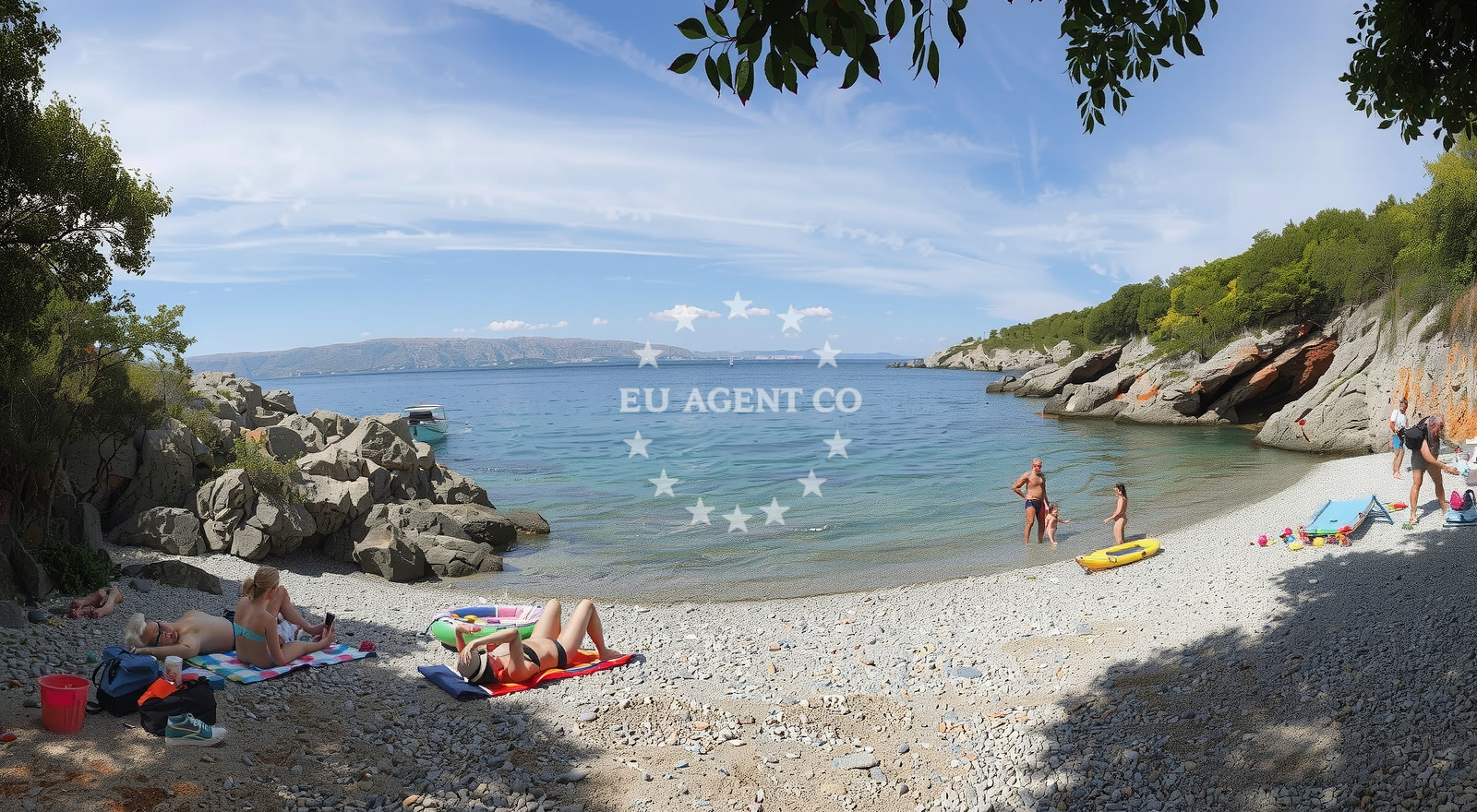 Shoreline and swimming area at Senj beach in Pijavica 17, Senj