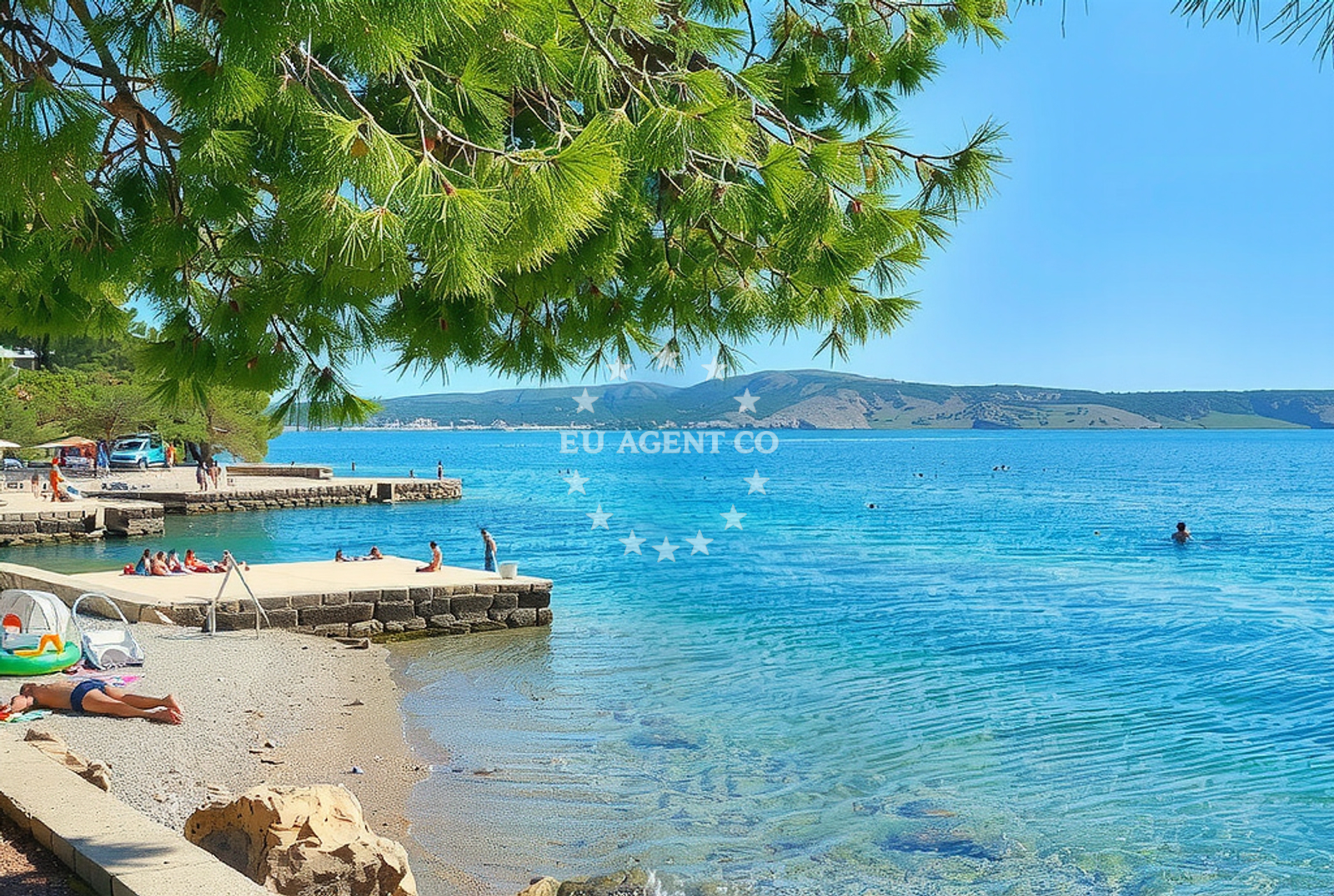 Sea and coastal view of Senjski porat zapad, Starigrad Beach in Senjski porat zapad
