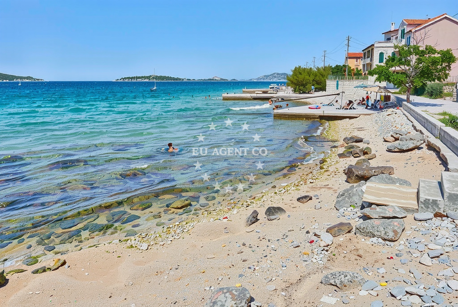 Shoreline and swimming area at Šepurine sjever 1, Prvić Šepurine (Prvić) Beach in Šepurine sjever 1