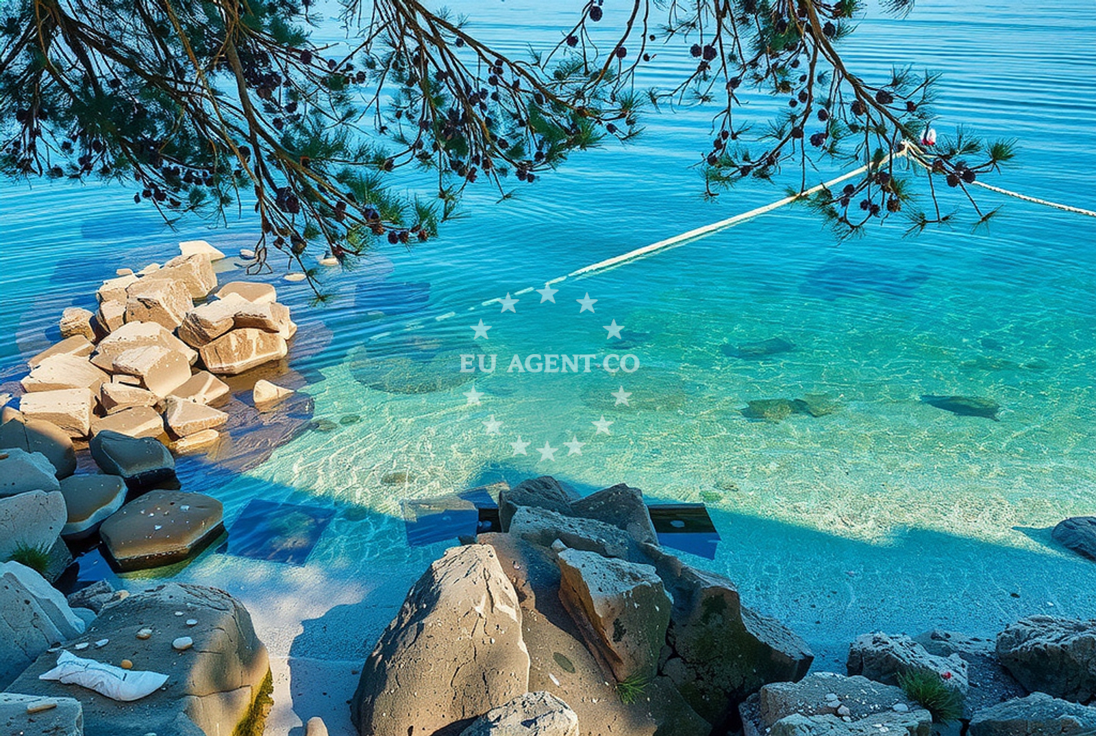 Shoreline and swimming area at Šetnica, Mošćenička Draga Beach in Šetnica