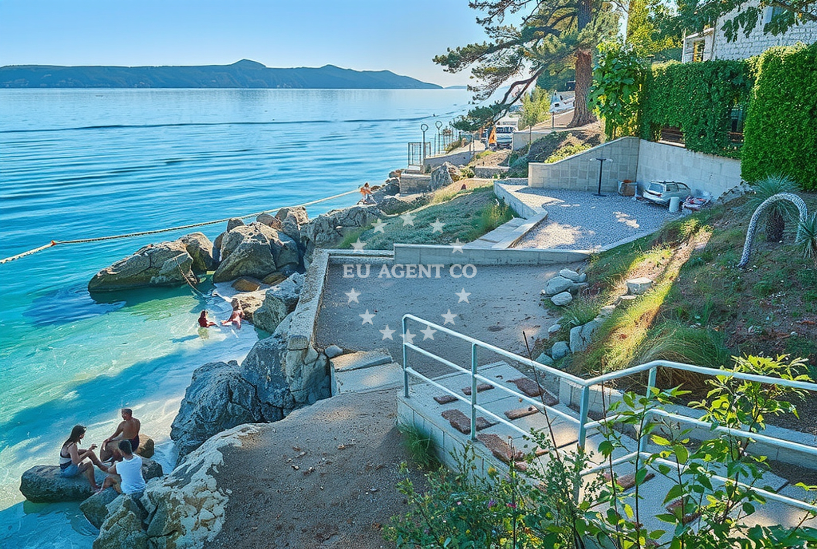 Sea and coastal view of Šetnica, Mošćenička Draga Beach in Šetnica