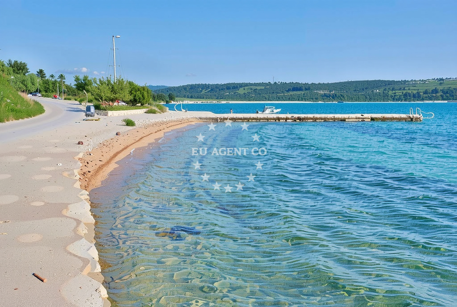 Shoreline and swimming area at Ševerdići, Rtina Beach in Ševerdići
