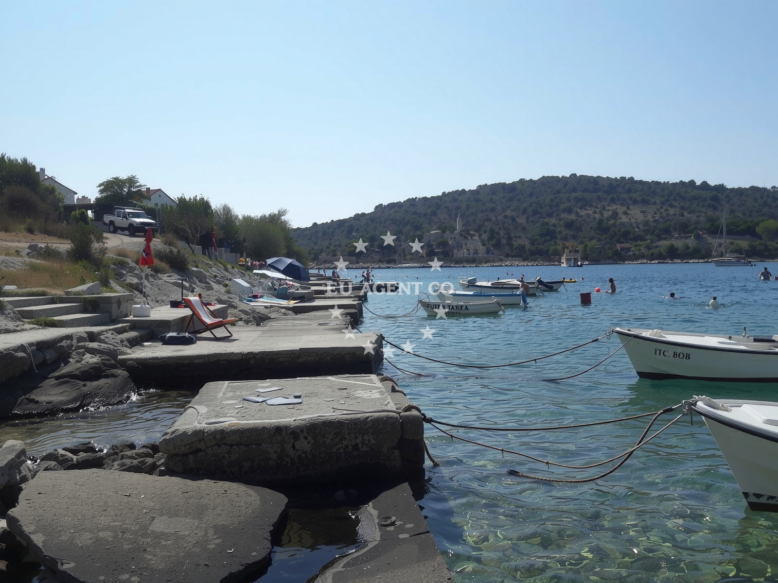 Beach facilities and surroundings at Sevid beach in Barbiscevica 49, Sevid
