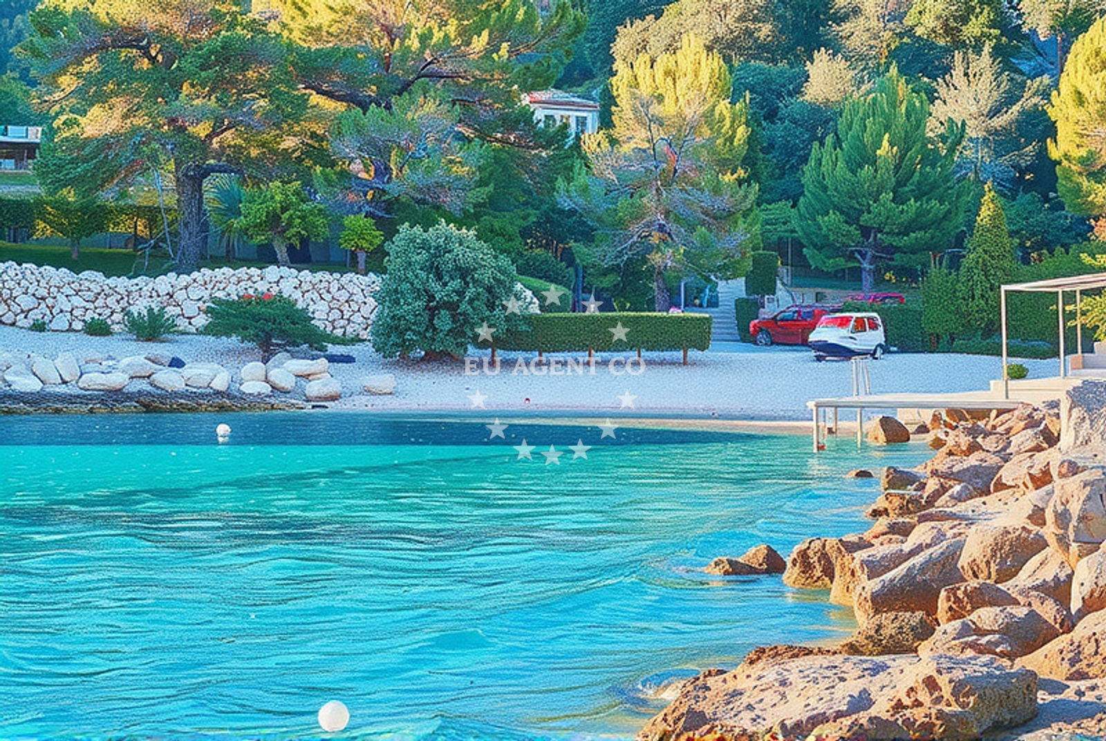 Shoreline and swimming area at Sevid beach II in Svrda 18, Sevid
