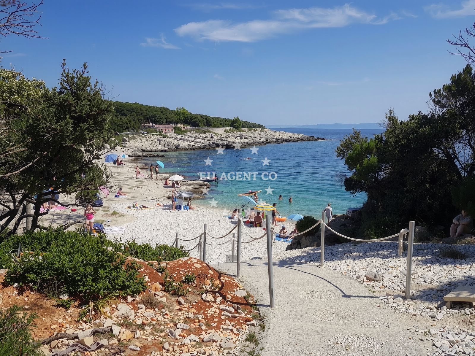Overview of Shkolich beach II in 136, Kavran