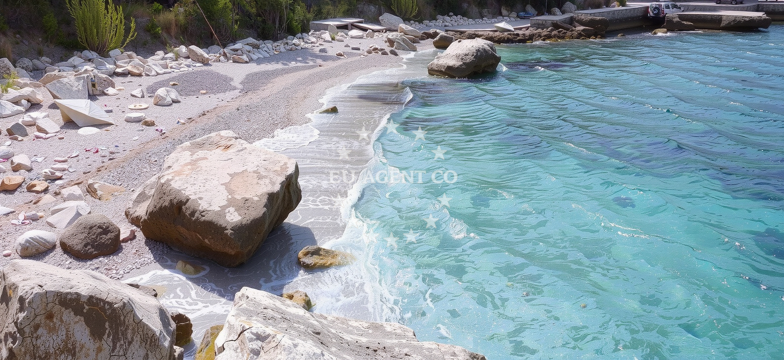 Shoreline and swimming area at Siba beach in Soline 16, Mlini