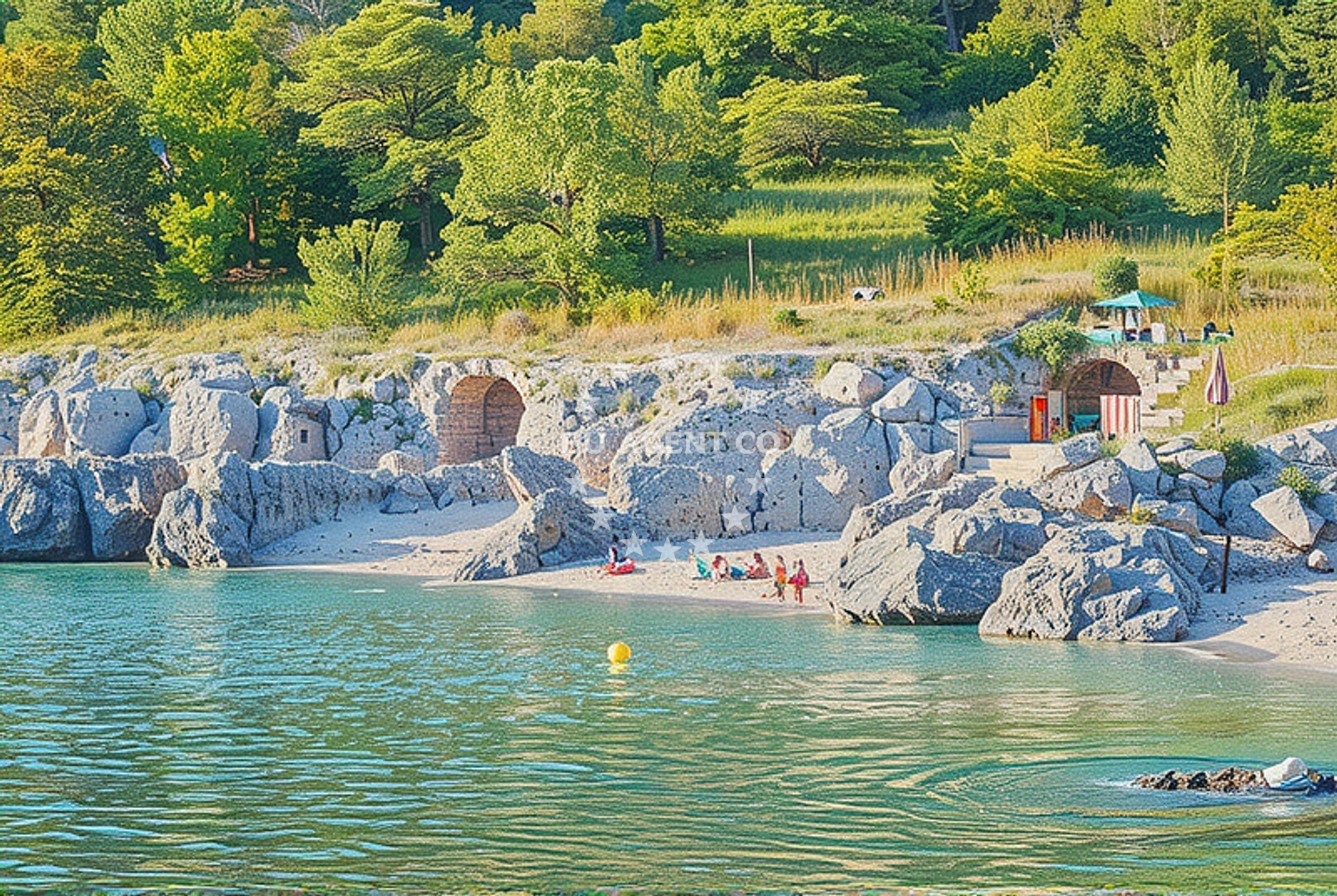 Shoreline and swimming area at Sibinj Krmpotski: beaches and coves (3) in Sibinj Krmpotski