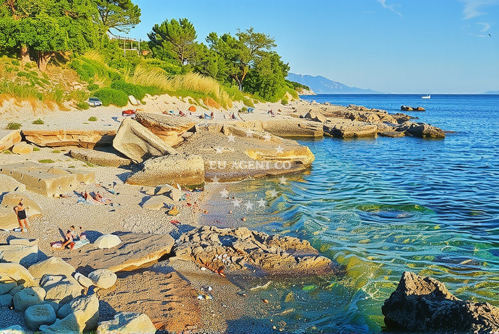 Sea and coastal view of Sibinj Krmpotski: beaches and coves (3) in Sibinj Krmpotski