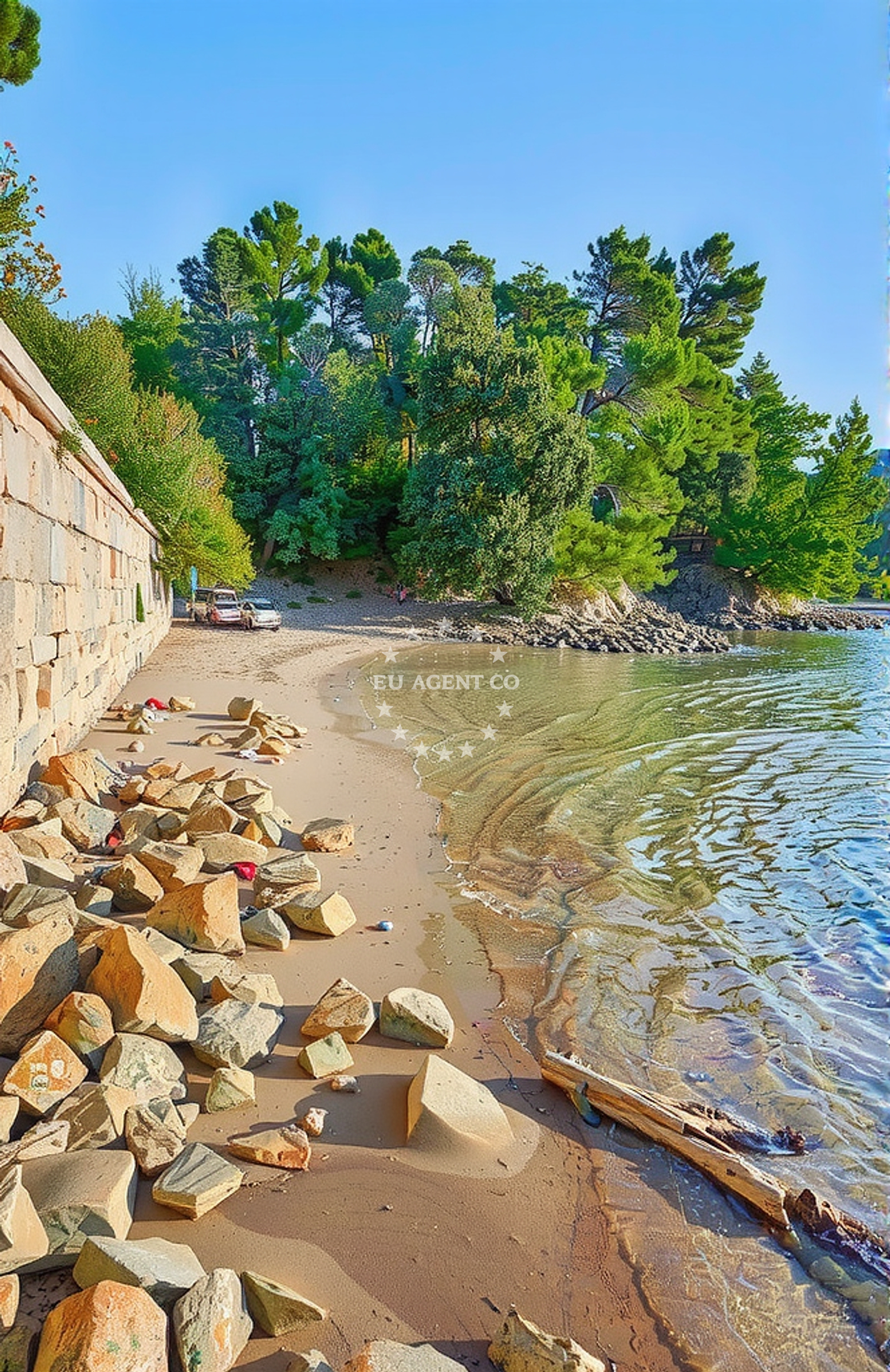 Sea and coastal view of Siće jug, Lopar (Rab) Beach in Siće jug