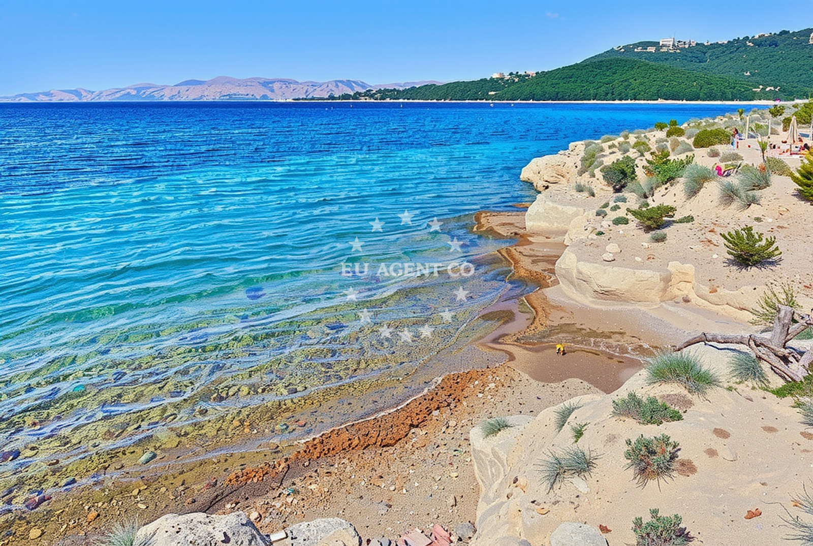 Shoreline and swimming area at Šilo 1, Lopar (Rab) Beach in Šilo 1