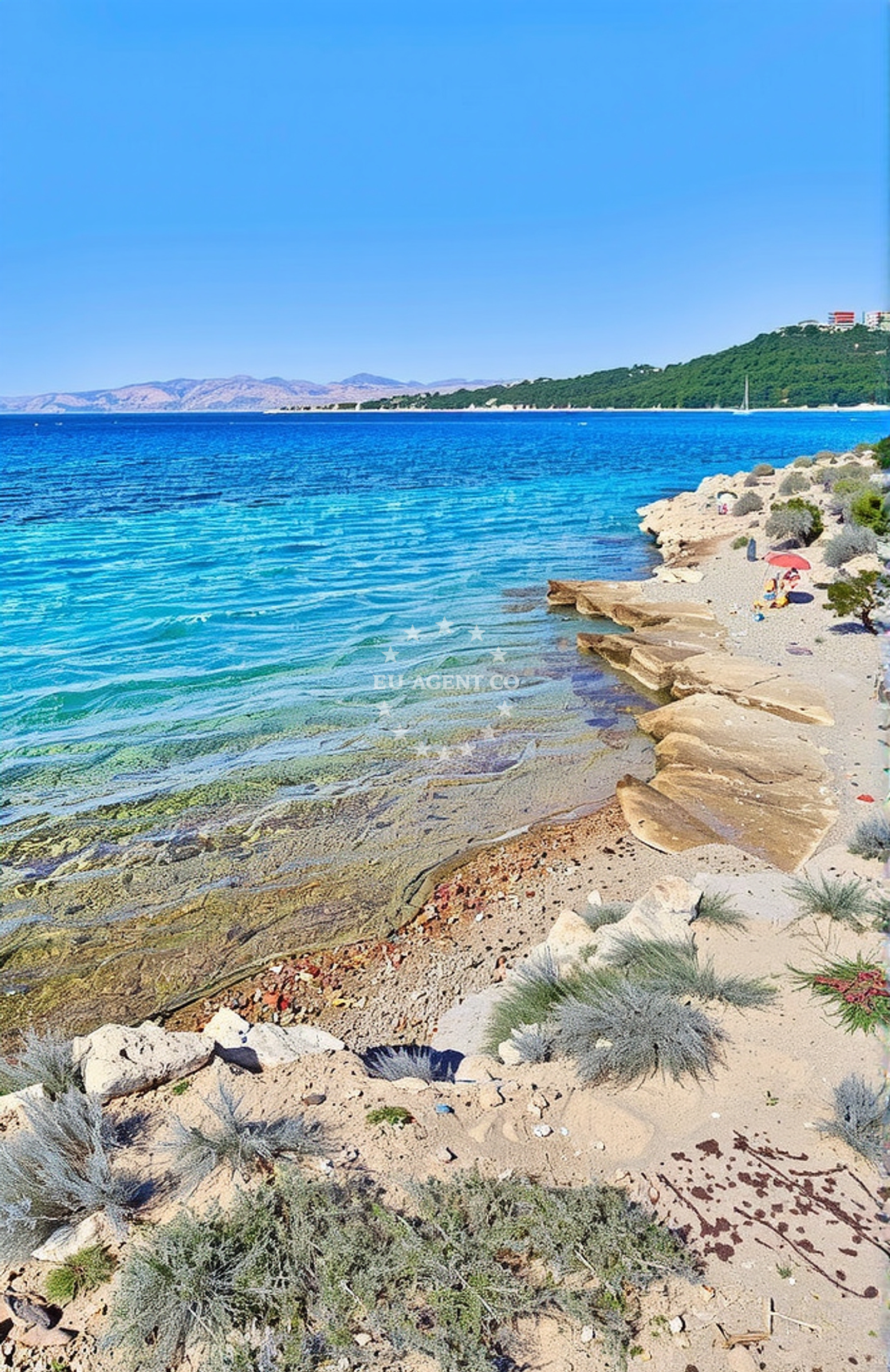 Sea and coastal view of Šilo 1, Lopar (Rab) Beach in Šilo 1