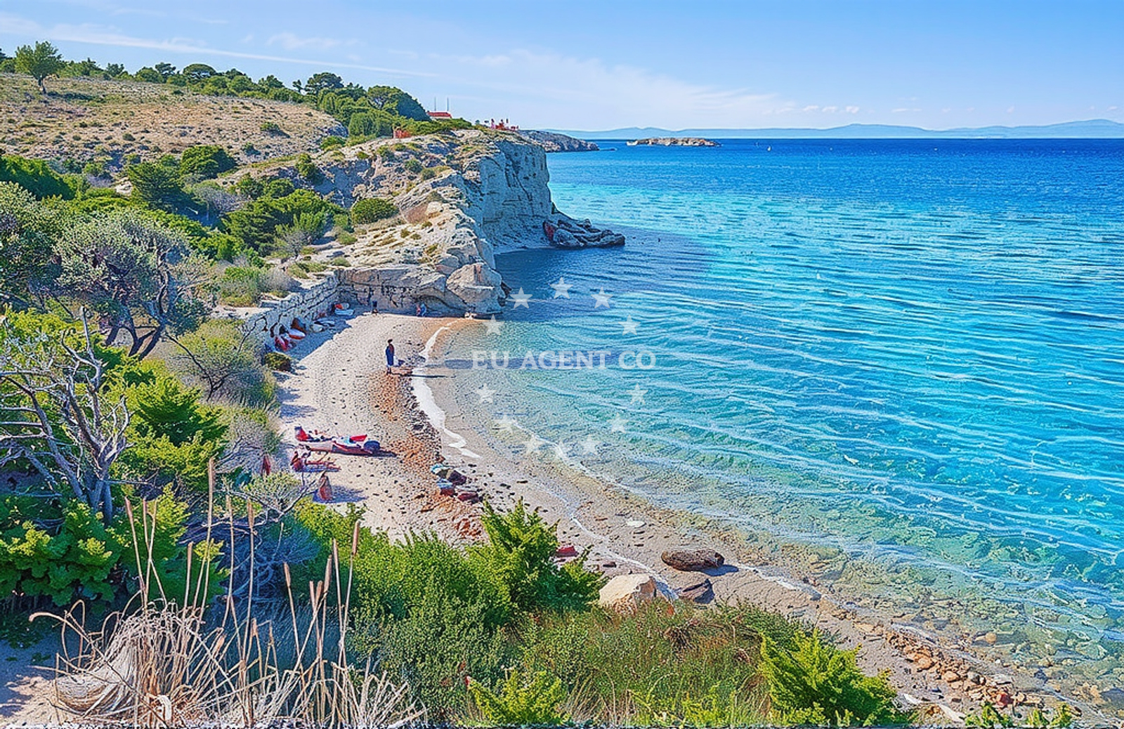 Shoreline and swimming area at Šilo 4, Lopar (Rab) Beach in Šilo 4