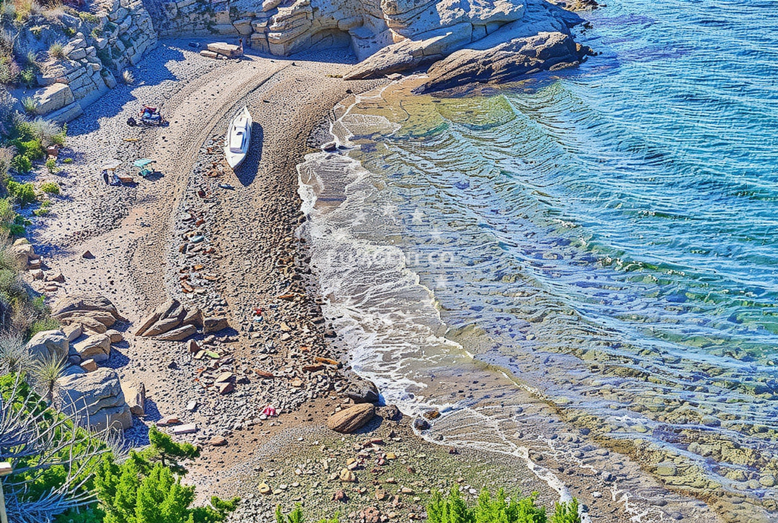Sea and coastal view of Šilo 4, Lopar (Rab) Beach in Šilo 4