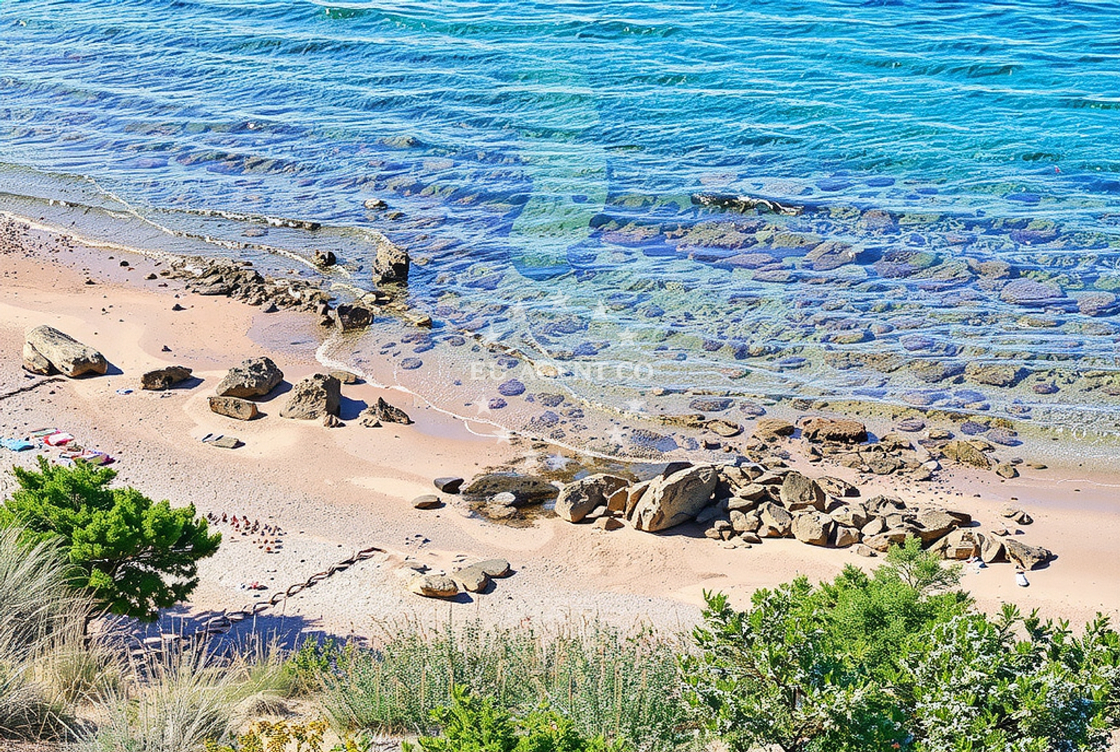 Sea and coastal view of Šilo sjever, Lopar (Rab) Beach in Šilo sjever