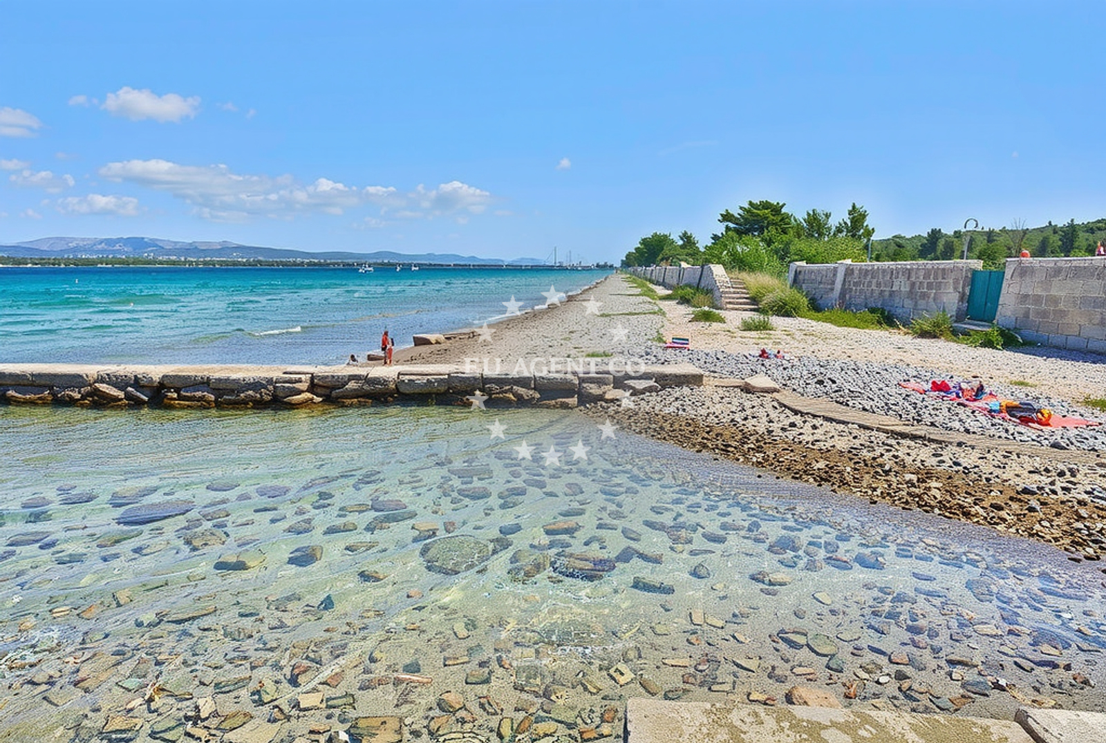 Shoreline and swimming area at Šime, Prvić Šepurine (Prvić) Beach in Šime