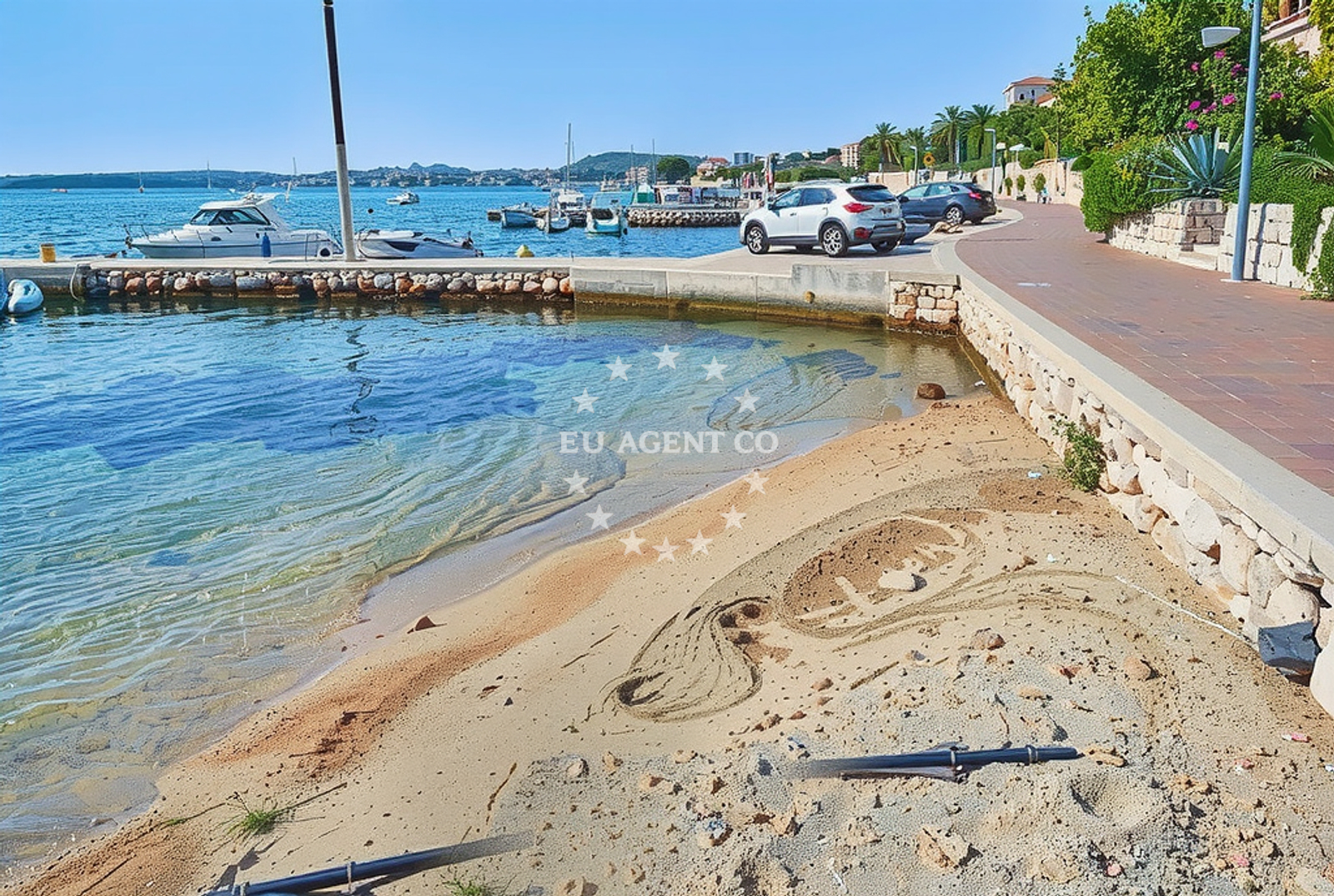 Shoreline and swimming area at Šimičići istok, Barbat na Rabu (Rab) Beach in Šimičići istok