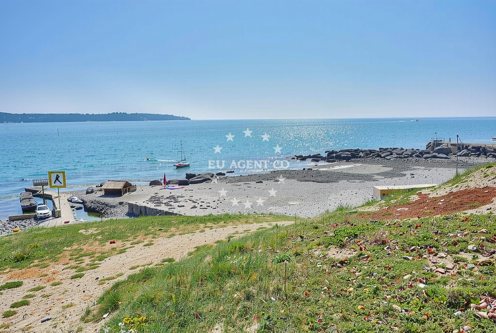 Sea and coastal view of Sirena (dog beach), Novigrad (Istarska županija) Beach in Sirena (plaža za pse)