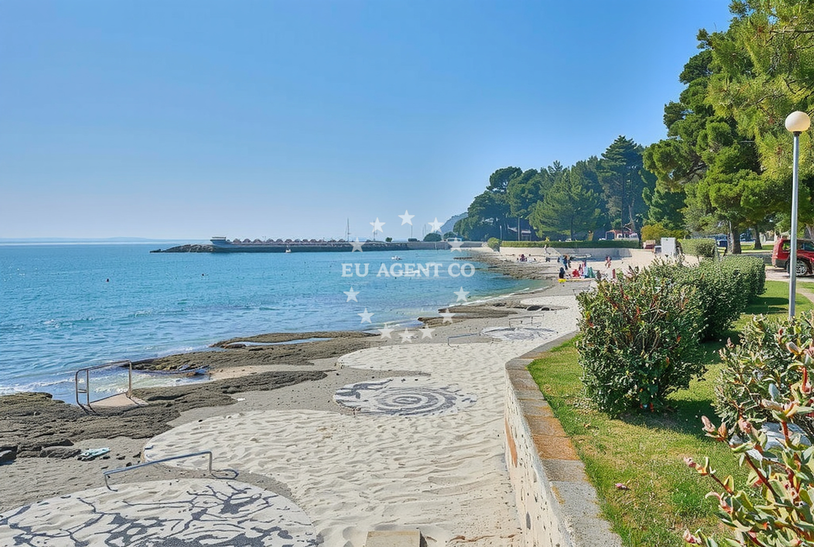 Sea and coastal view of Sirena, Novigrad (Istarska županija) Beach in Sirena