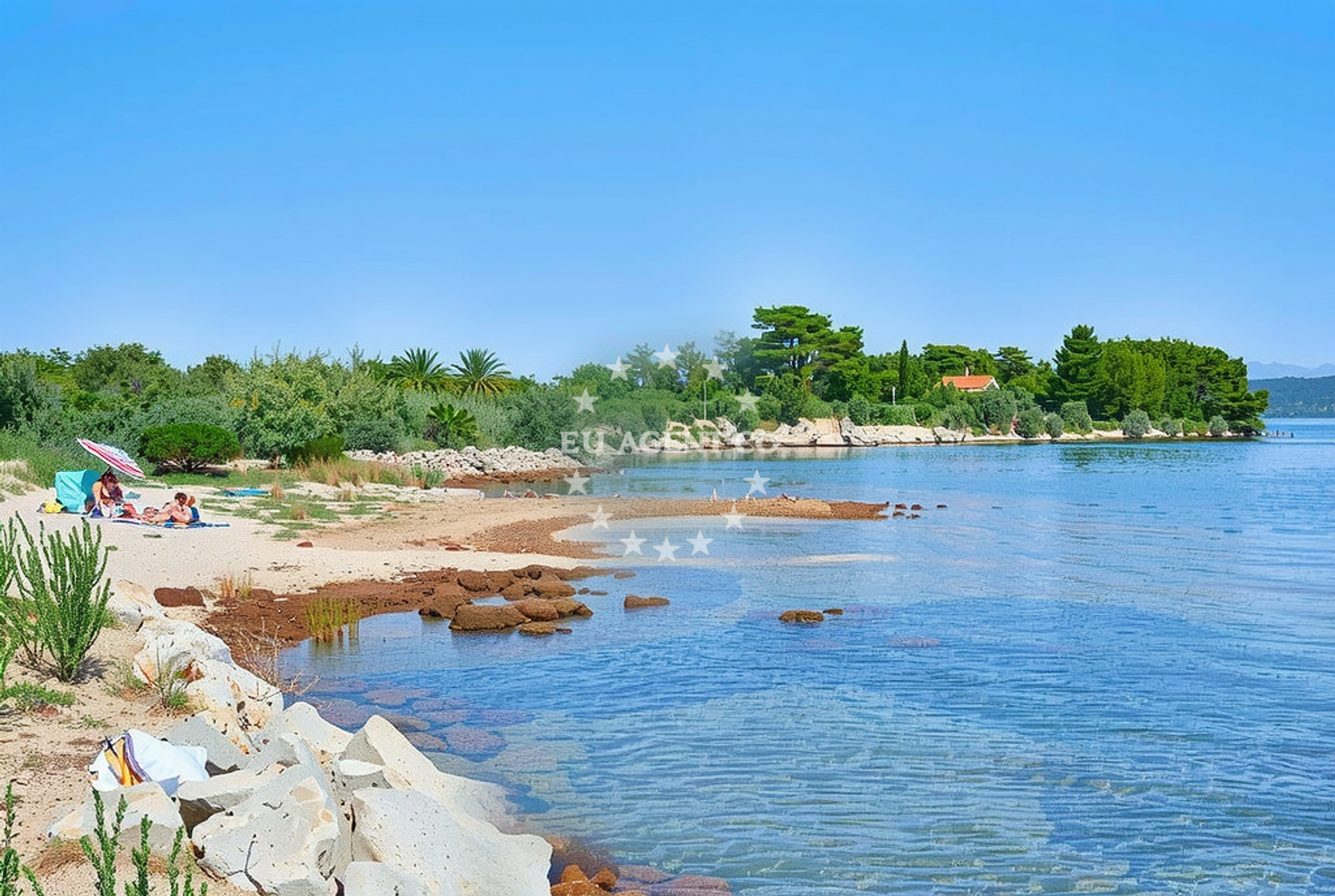 Shoreline and swimming area at Sita (dog beach), Mrljane (Pašman) Beach in Sita (plaža za pse)