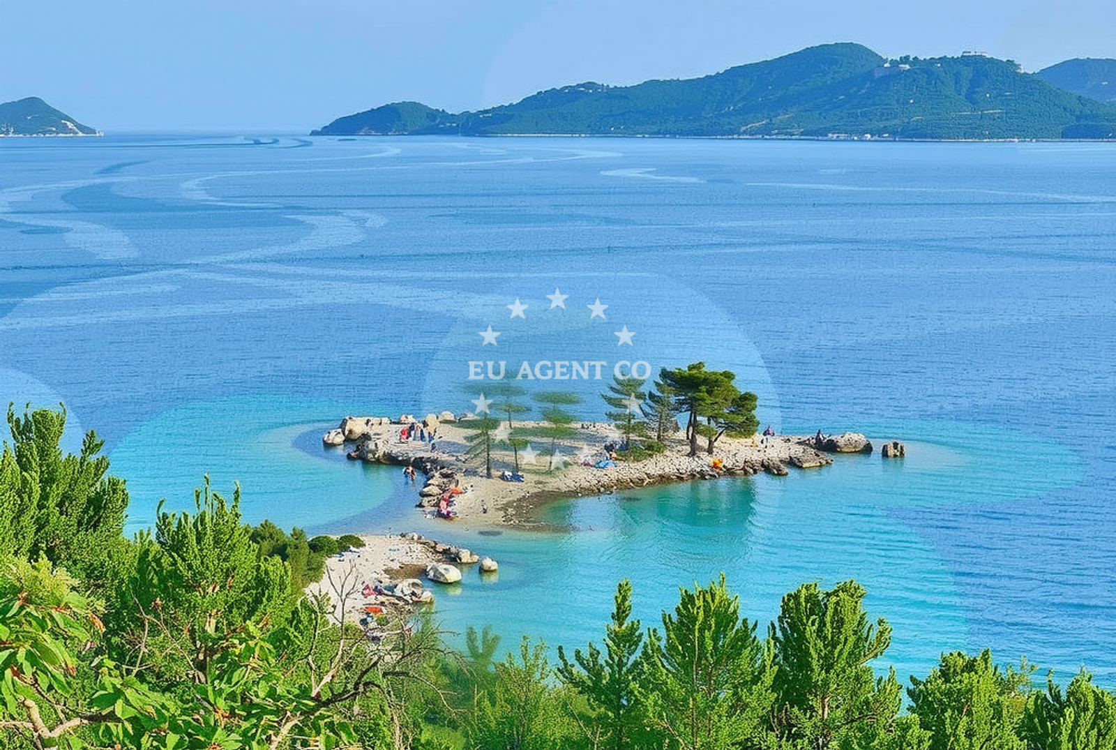 Shoreline and swimming area at Sjekirica, Brsečine Beach in Sjekirica